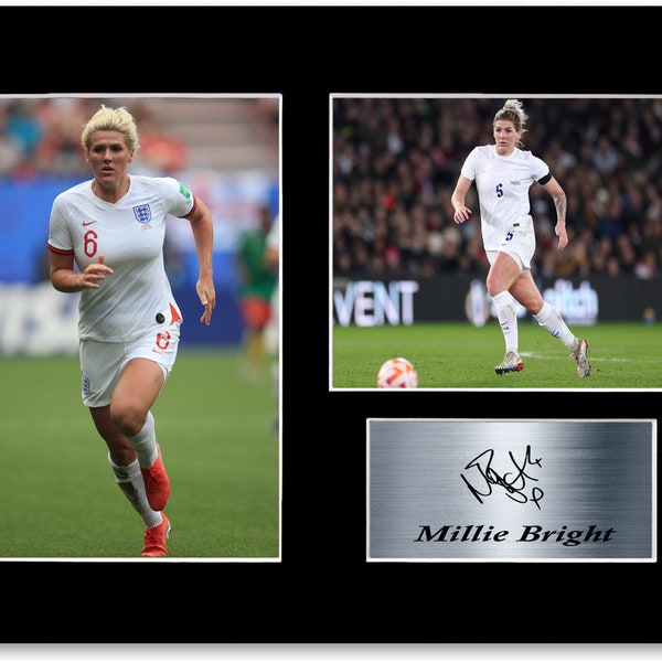 Millie Bright Football Player Signed Printed Gifts Autograph Poster for Football Fans and Supporters A4