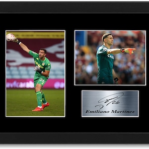 Emiliano Martinez Signed Printed Gifts Autograph Poster for Football Fans and Supporters Framed & Mounted