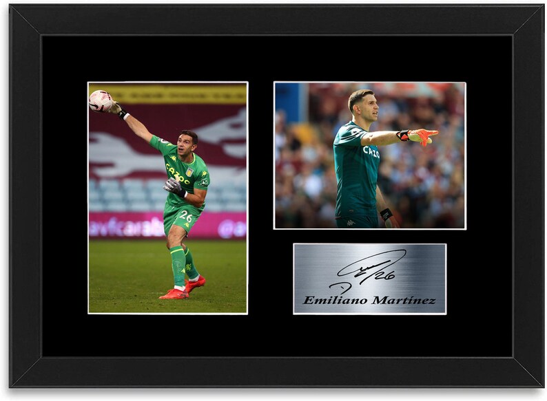 Emiliano Martinez Signed Printed Gifts Autograph Poster for Football Fans and Supporters Framed & Mounted