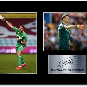 Emiliano Martinez Signed Printed Gifts Autograph Poster for Football Fans and Supporters Mounted