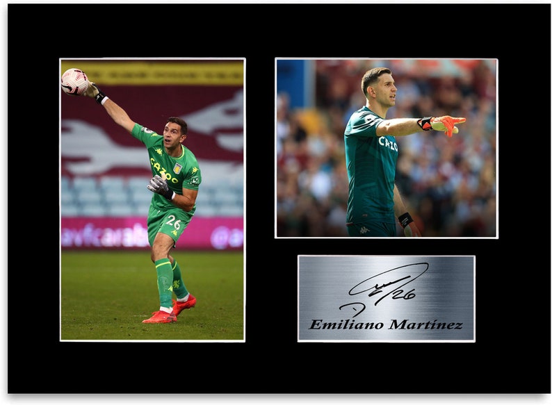 Emiliano Martinez Signed Printed Gifts Autograph Poster for Football Fans and Supporters Mounted