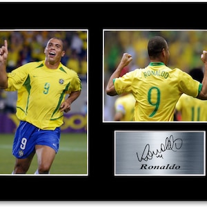 Ronaldo Brasilien Fußballspieler signiert gedruckte Geschenke Autogramm Poster für Fußballfans und Anhänger A4
