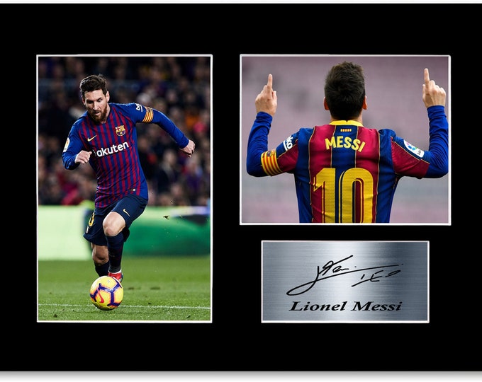 Lionel Messi Signiertes Gedrucktes Geschenk Autogramm Poster für Fußballfans und Unterstützer