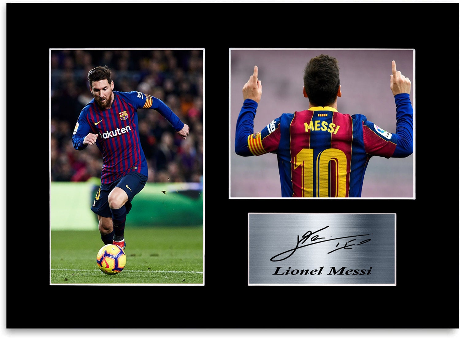 Lionel Messi Official Signed Plaque And FC Barcelona Photo Frame: El
