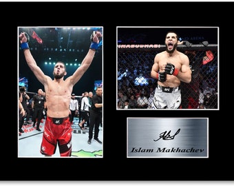 Islam Makhachev MMA Fighter Champion Signed Printed Gifts Autograph Poster for Mixed Martial Arts Fans and Supporters A4