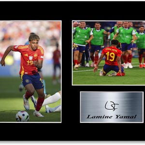 Lamine Yamal Spanien 2024 Fußballspieler signiertes Geschenk Autogramm Poster für Fußballfans und Unterstützer