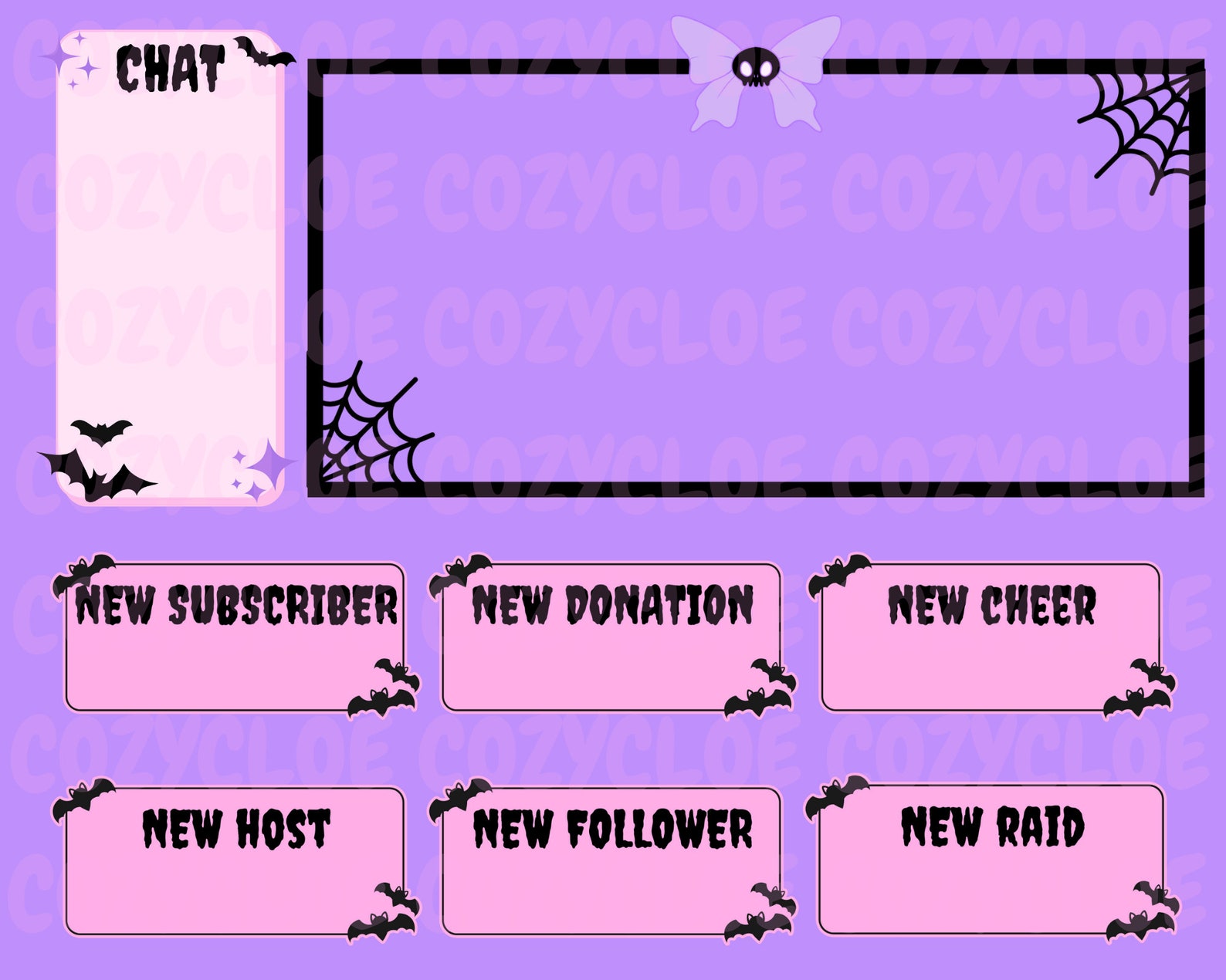 Pastel Goth Stream Pack for Twitch Overlays Alerts Panels Etsy UK