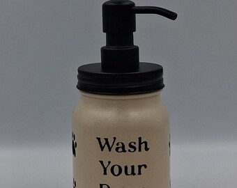 Personalized paw print soap dispenser