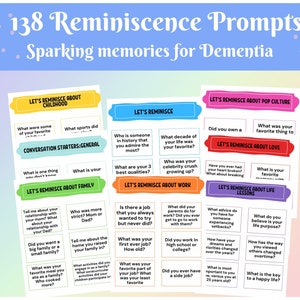 Atividade de reminiscência para demência/Suporte de memória/Alzheimer/Terapia de reminiscência/Adulto sênior/Geriátrica/Cartões de dicas/SLP/OT/Enfermagem
