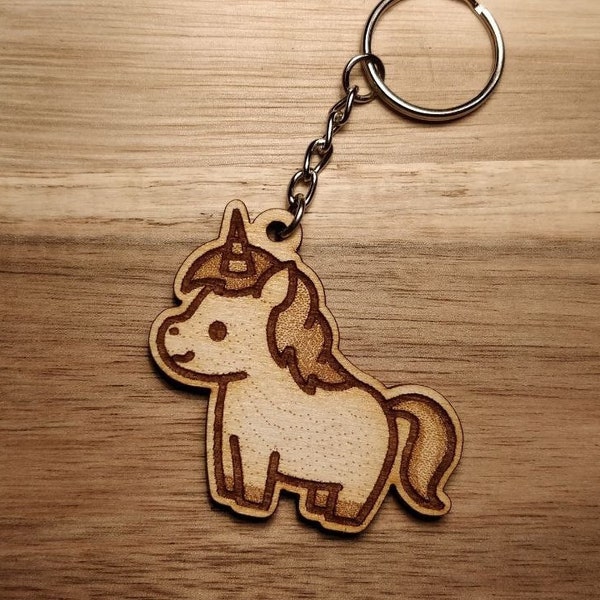 Keychain Cute Unicorn, Digital File, Laser Cut File, Svg, Pdf and Lightburn File