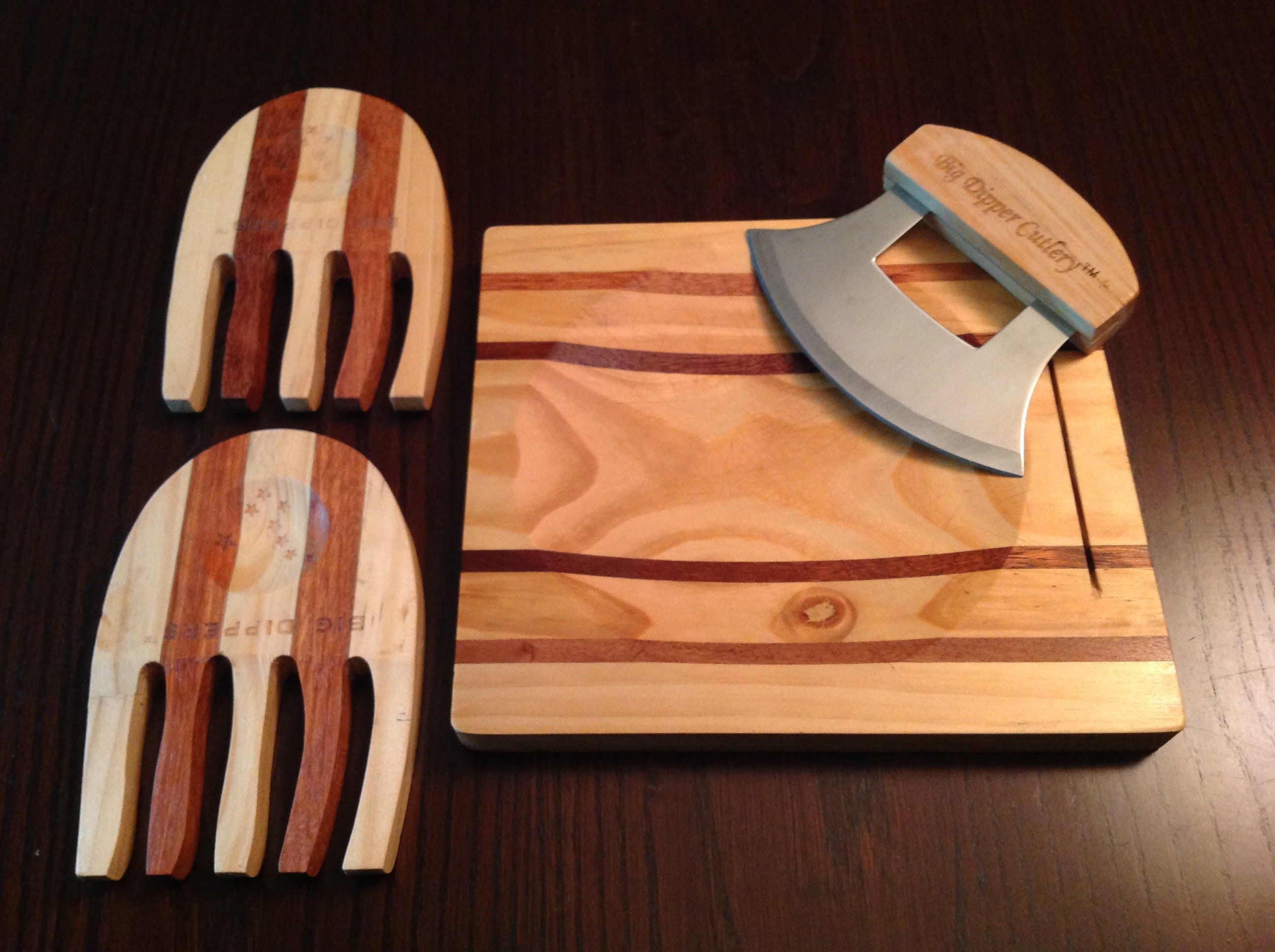  Hard Wood Chopping Bowl Set - 12 Inch Beechwood Bowl &  Mezzaluna (Ulu) Knife - Holland Bowl Mill : Tools & Home Improvement