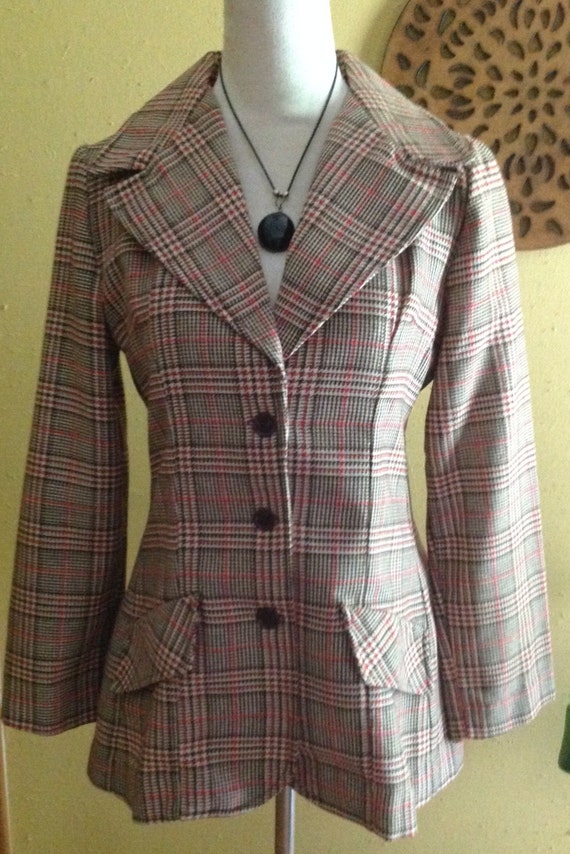 Vintage Plaid Tweed Jacket Gem