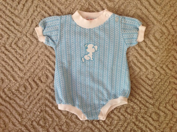 Vintage 1970s blue baby clothes - image 5