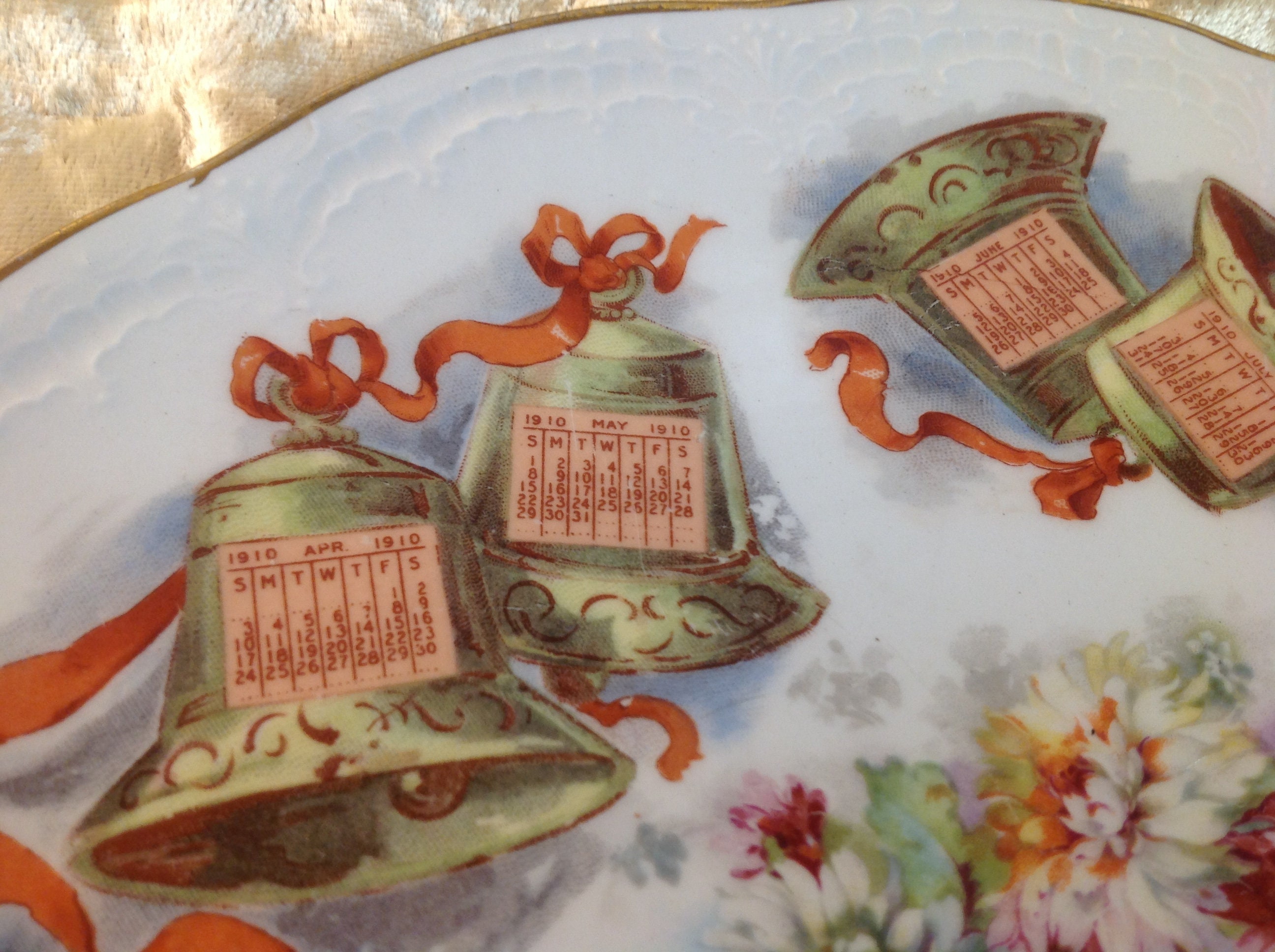 Vintage 1910 Calendar Plate Etsy