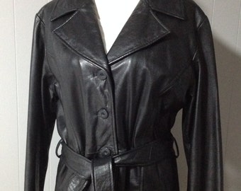Jones new york leather belted trench coat deals