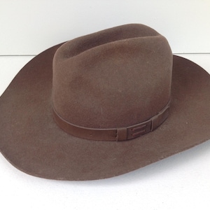 Vintage Brown felt cowboy hat, size small