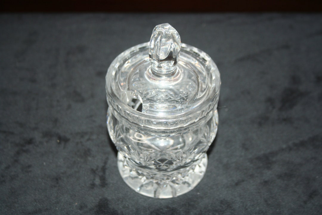 Vintage Crystal Condiment Jar With Lid Etsy