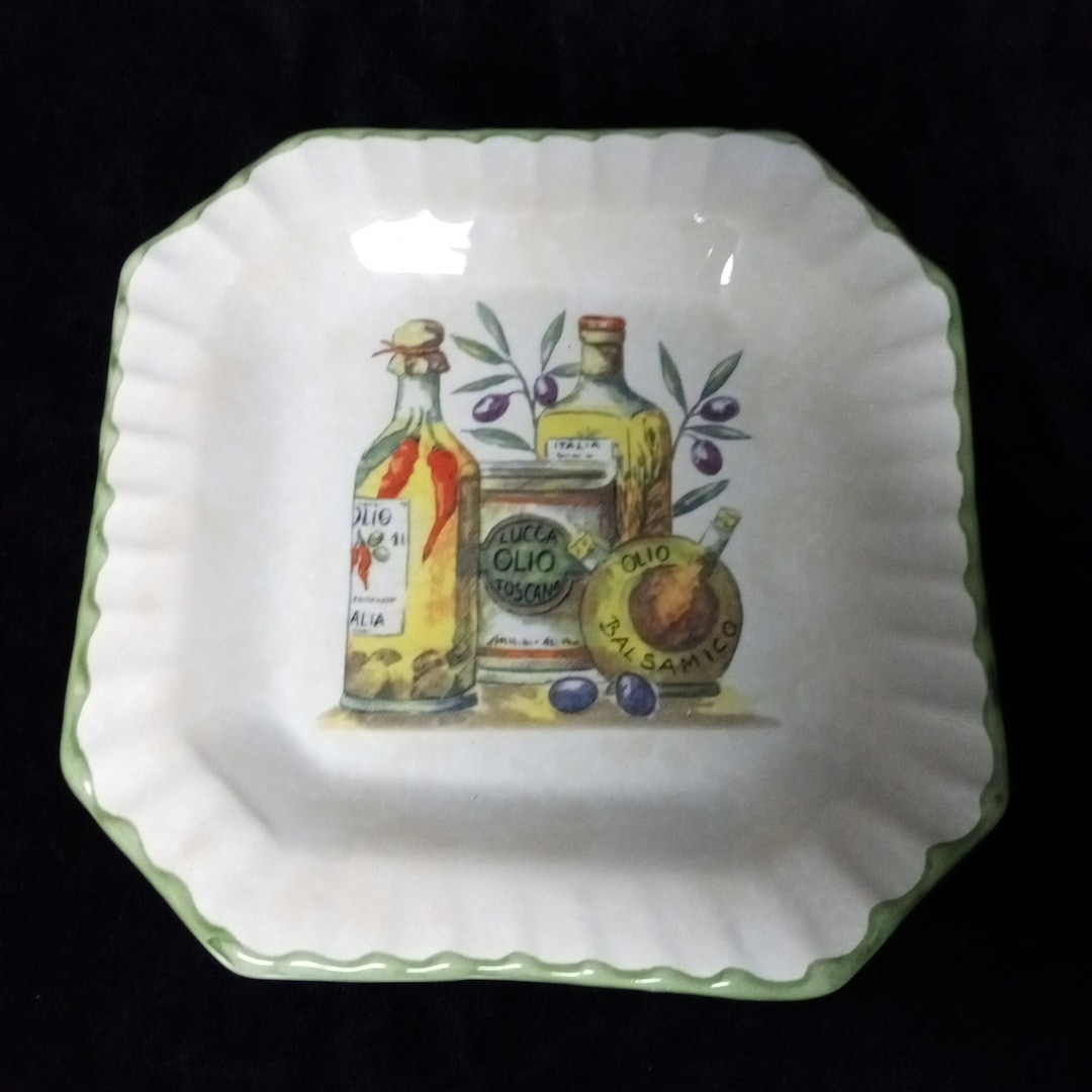 Serving Plate Dish Ceramica Due Torri Made in Italy Olive Oil Etsy