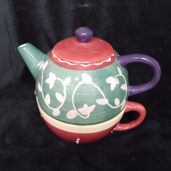 Tea for One Teapot and Cup Set Etsy