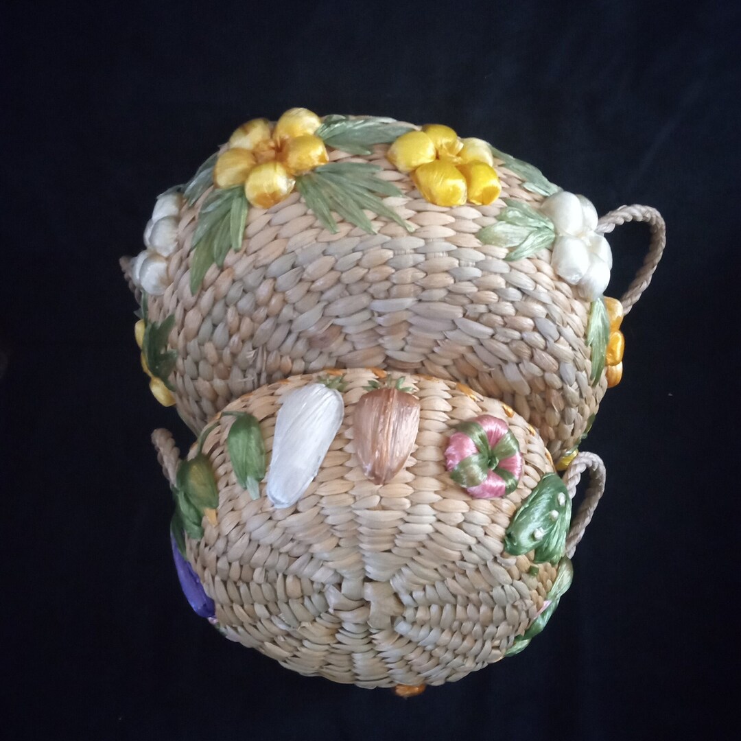 Set of 2 Vintage Fruit Baskets Etsy