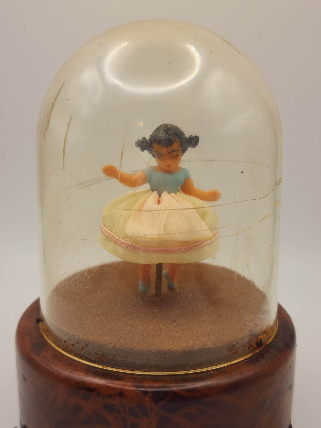 Vintage Reuge Swiss Music Box Little Girl Dancer Domed Tales Etsy