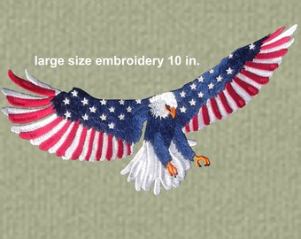 USA Flag Bald Eagle Embroidery Design - Etsy