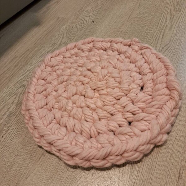 tapis rond rose