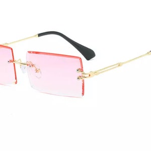 Rimless Rectangle Sunglasses | Unisex eyewear | Colorful Frameless Eyewear