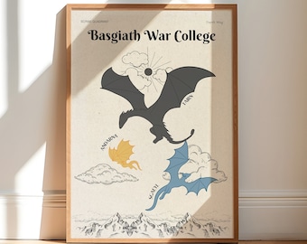 Tairn and Sgaeyl Print Fourth Wing Art Licensed Bookish Merch Tairn and