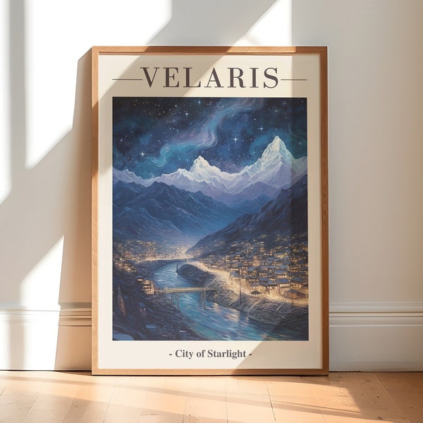 Velaris City of Starlight Print/ Velaris ACOTAR Print/ Night Court Wall Art Sarah J Maas inspirado/ Descarga digital/ Bookish Gifts ACOTAR