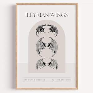 Lámina artística de alas de los Murciélagos Ilirios de ACOTAR - Corte Nocturna Velaris (Descarga digital)