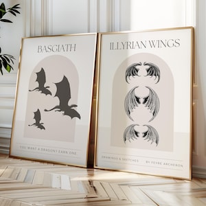 ACOTAR Fourth Wing-kunstafdrukken: Illyrische vleugels en drakenrijder (digitale download)