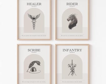 Fourth Wing Quadrant Posters: Basgiath War College Art (Digital Download)