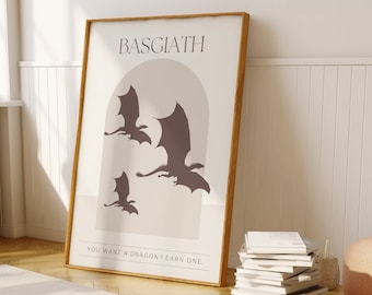Fourth Wing Dragon Rider Art Print with Violet Sorrengail Basgiath War College Bookish Merch| Xaden Tairn Andarna Sgaeyl Bookish Digital Art