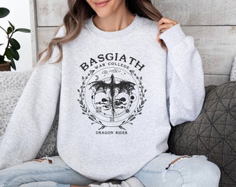 Fourth Wing Sweatshirt Basgiath War College Merch| Dragon Rider Violet Sorrengail and Xaden Riorson| Fantasy Reader Bookish Shirt Iron Flame