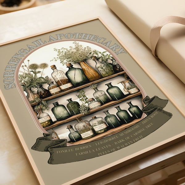 Fourth Wing Art Print: Sorrengail Apothecary Decor (Digital Download)