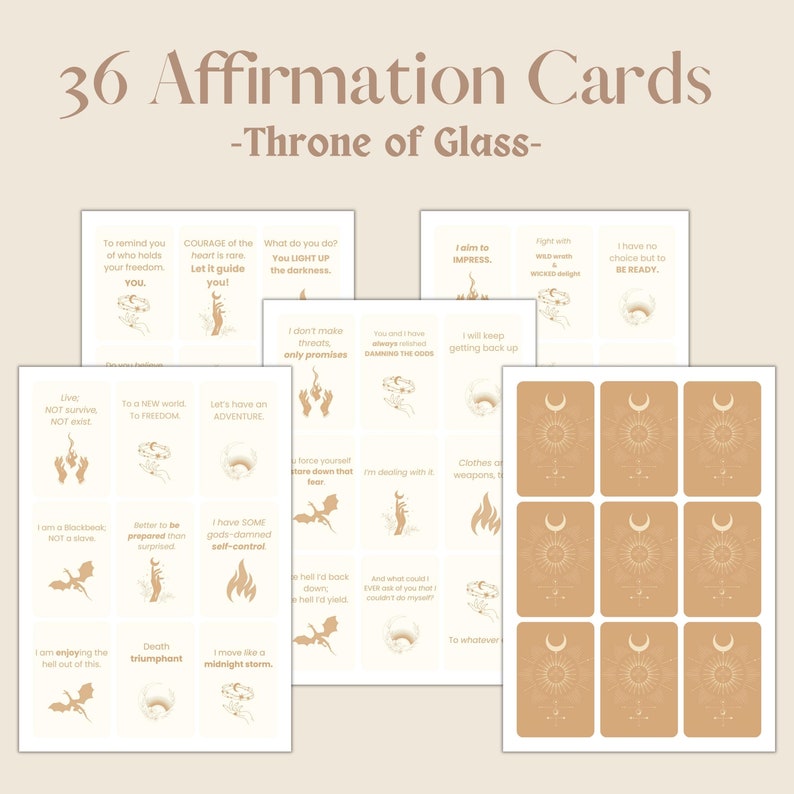 Sarah J. Maas Printable Affirmation Cards Throne of Glass - Etsy