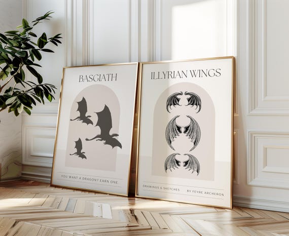 ACOTAR Fourth Wing Art Prints: Illyrian Wings & Dragon Rider (Digital Download)