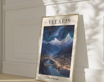 Velaris City of Starlight Print| Velaris ACOTAR Print| Night Court Wall Art Sarah J Maas inspired| Digital Download| Bookish Gifts ACOTAR