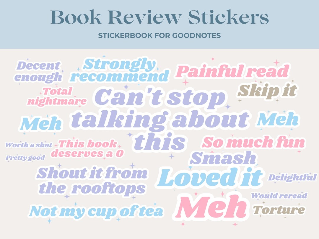 Literature Review Stickers Pastel Book Review Stickers for Goodnotes: Digital Reading Journal (pre ...