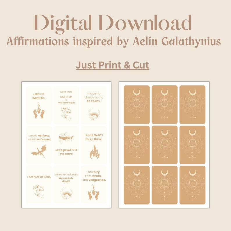 Sarah J. Maas Printable Affirmation Cards Throne of Glass - Etsy