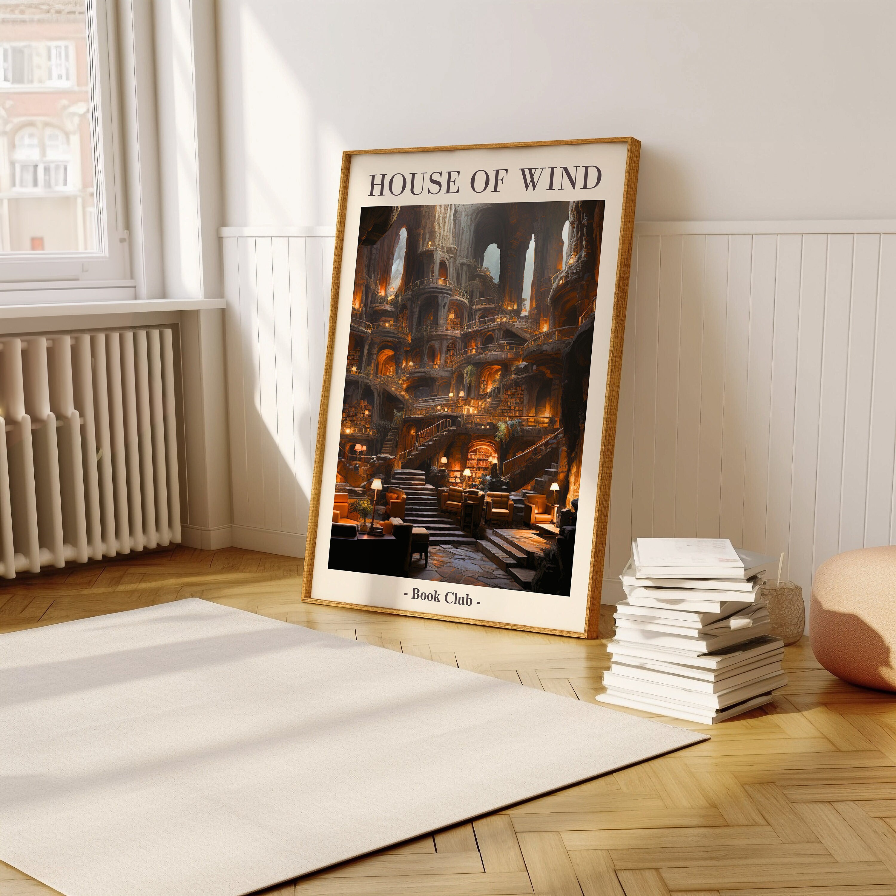 House of Wind Library Book Club AOTAR Velaris Print, Night Court Sarah J Maas Wall Art ACOTAR Bookish Decor Merch Gift for Book Lover