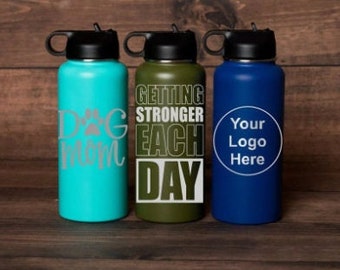 Personalized Water Bottle With Straw | 32oz Engraved Water Bottle | Insulated water bottle| Personalized gift | With Name on Water Bottle