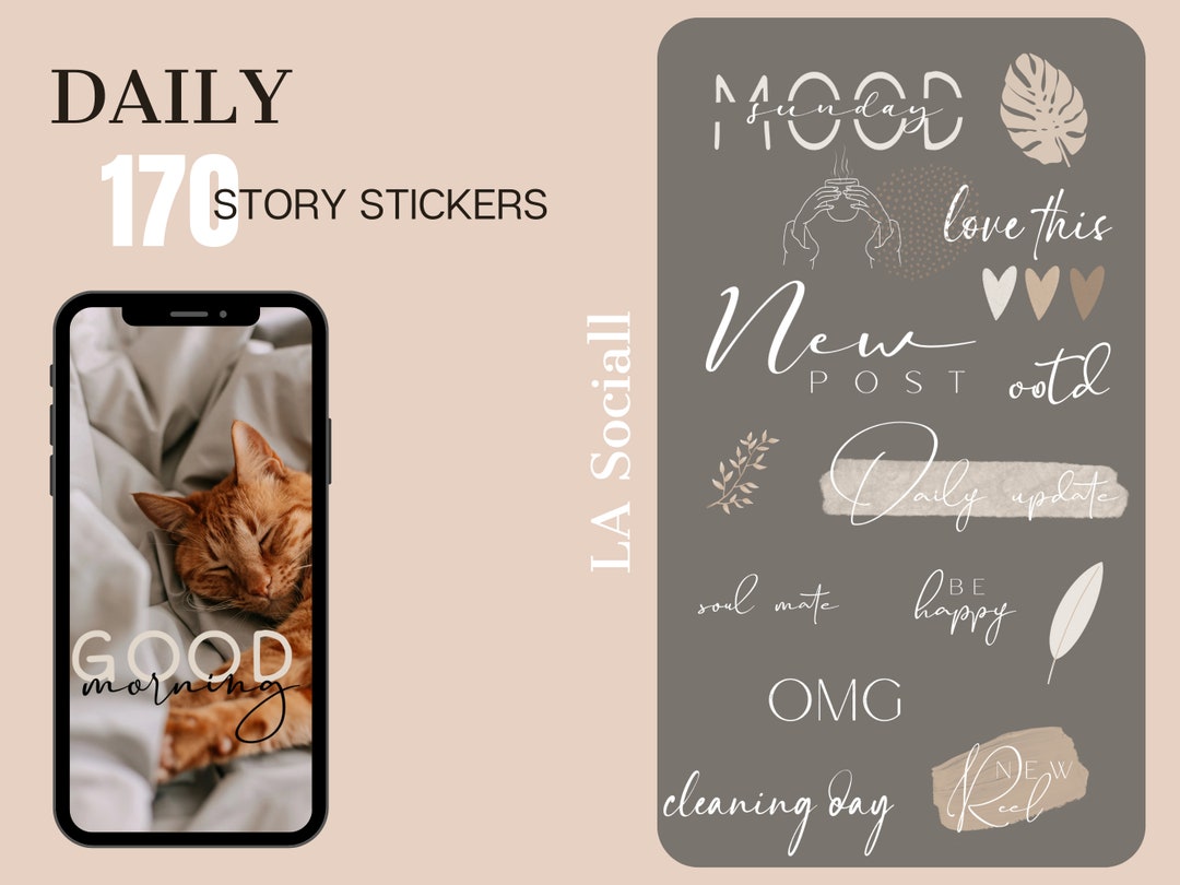160+ Instagram Story Sticker | Everyday | Basics | Daily | PNG | Beige ...