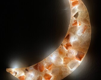 Salt lamp crescent moon lights