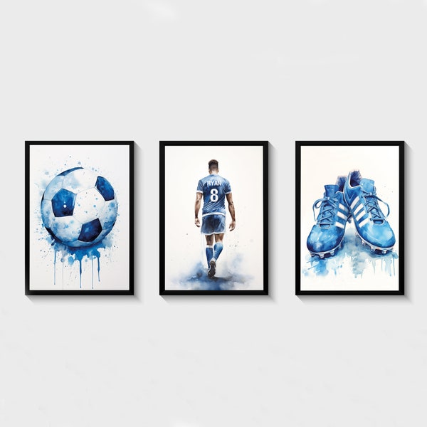 Personalised Soccer Wall Art Prints, Soccer Poster, Boys Bedroom Decor, Teen Room Decor, Soccer Gifts, Soccer Prints, Digital Download
