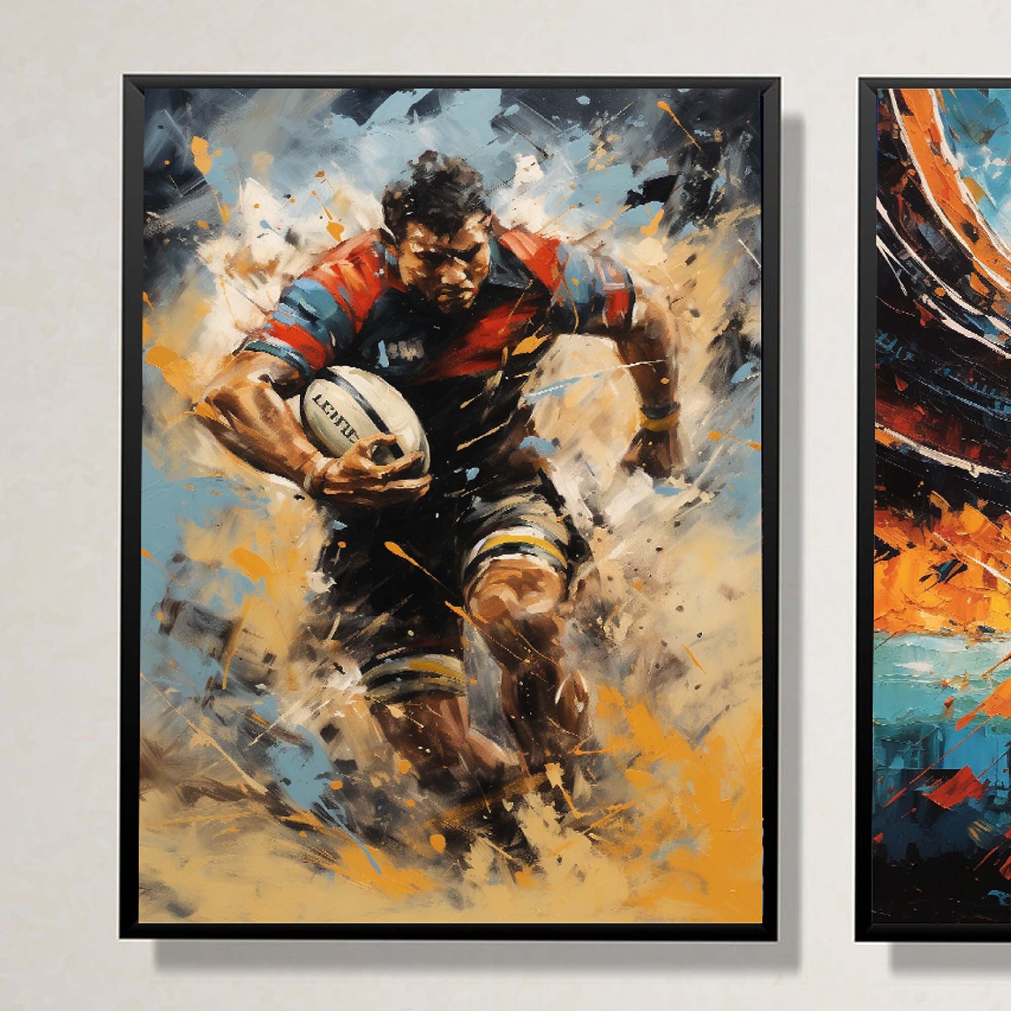 Set of 6 Rugby Prints, Abstract Rugby Wall Art, Rugby Posters, Boys ...