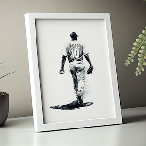 Baseball Prints, Baseball Jersey Print, Custom Name, Baseball Wall Art, Boys Room Decor, Printable, Baseball Wall Art, Boys Bedroom Art