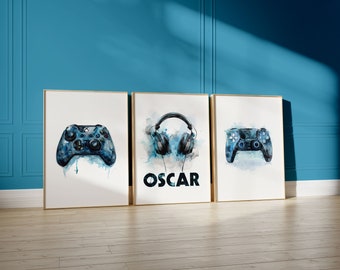 Personalised Gaming Prints, Games Poster, Gaming Room Decor, Gaming Wall Art, Gaming Gift, Boys Bedroom Decor, Teen Room Prints, Gamer Decor