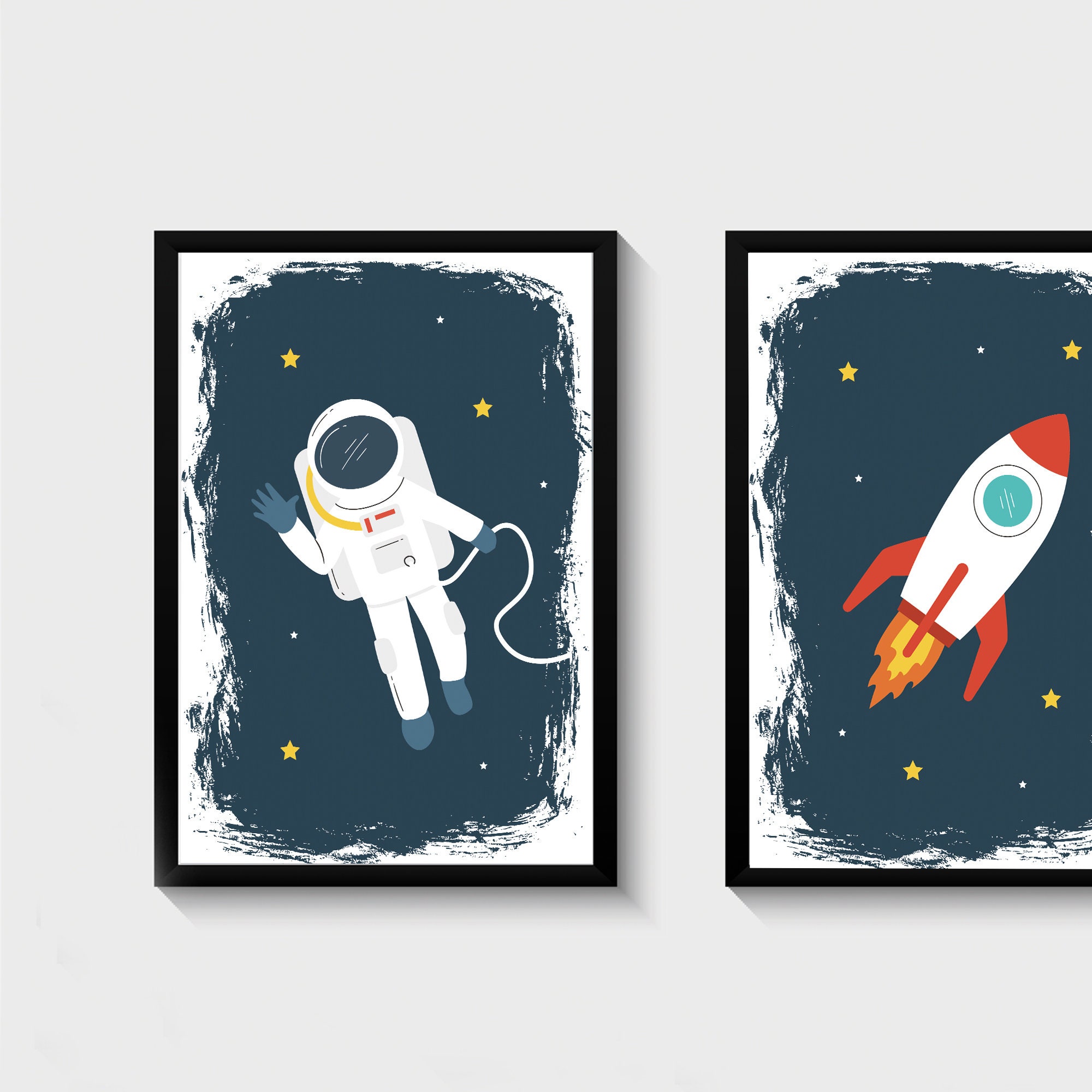 Astronaut Space Themed Nursery Prints Kids Space Themed Etsy